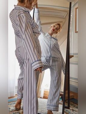 NWOT Boutique Airelles Pajama Set Cotton Stripes Small Summer 2026